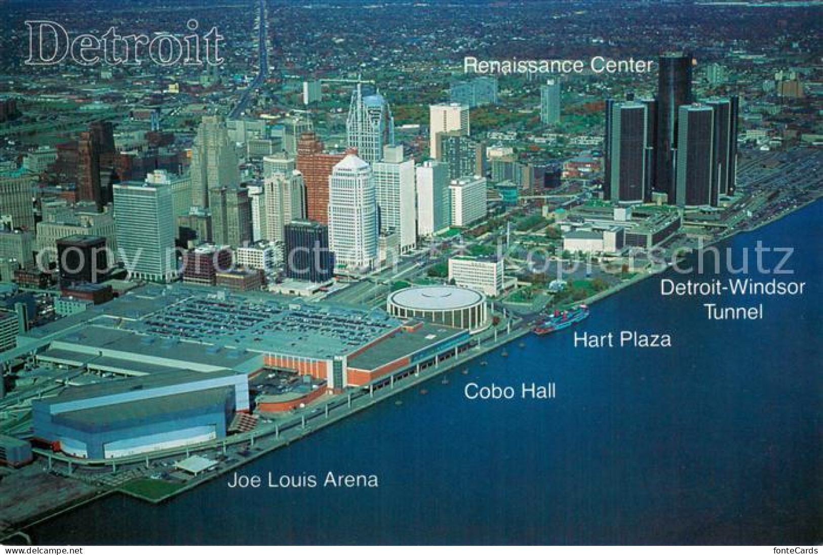 73744656 Detroit_Michigan Fliegeraufnahme Motor City Towering Renaissance Center - Altri & Non Classificati