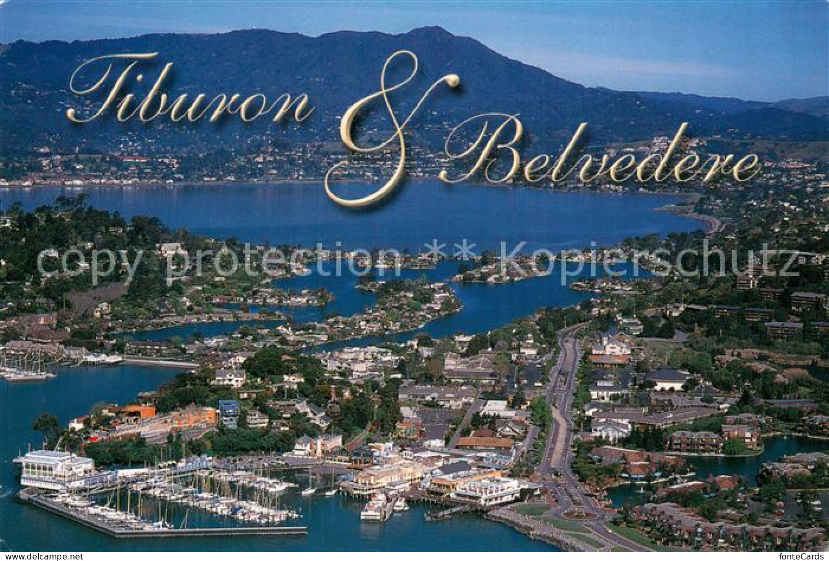 73744611 Tiburon_California And Belvedere Island With Mount Tamalpias Aerial Vie - Sonstige & Ohne Zuordnung