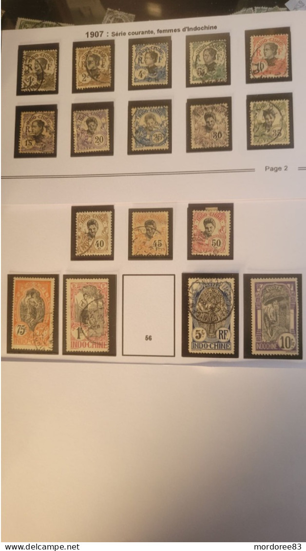 INDOCHINE YT 41 A 58 SAUF 56 OBLITERE 17 VALEURS - Used Stamps