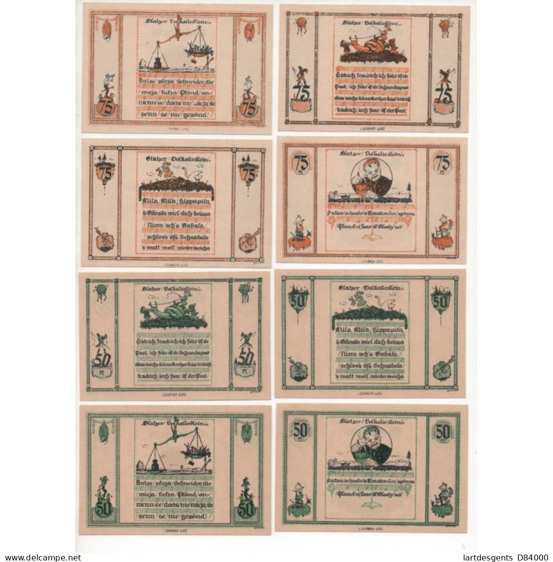 NOTGELD - GLATZER - 12 Different Notes - Serie COMPLETE (G040) - [11] Emissioni Locali