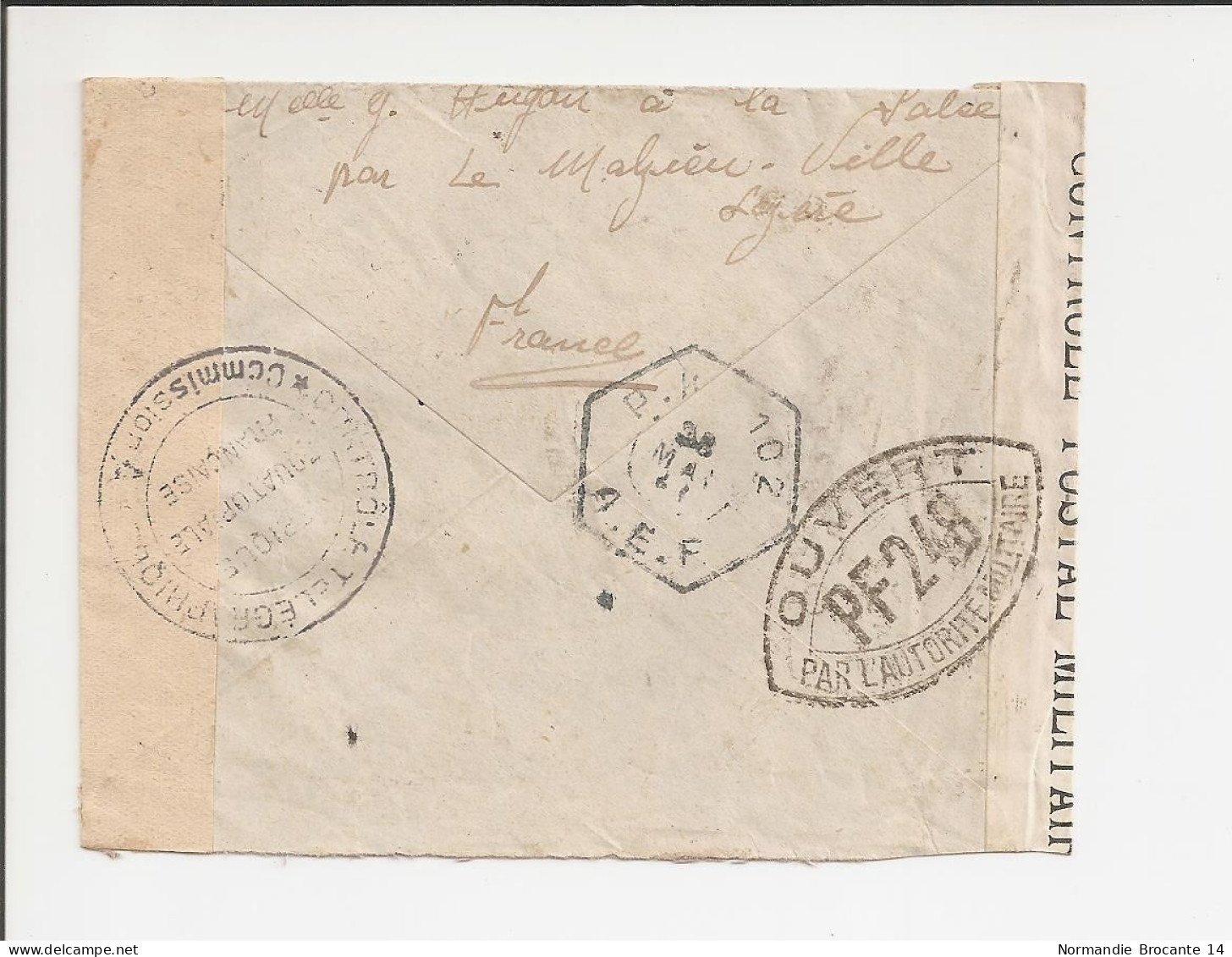 Lettre  AEF (Moyen Congo) Pour La France - Censure Militaire - Par Avion - Lettres & Documents