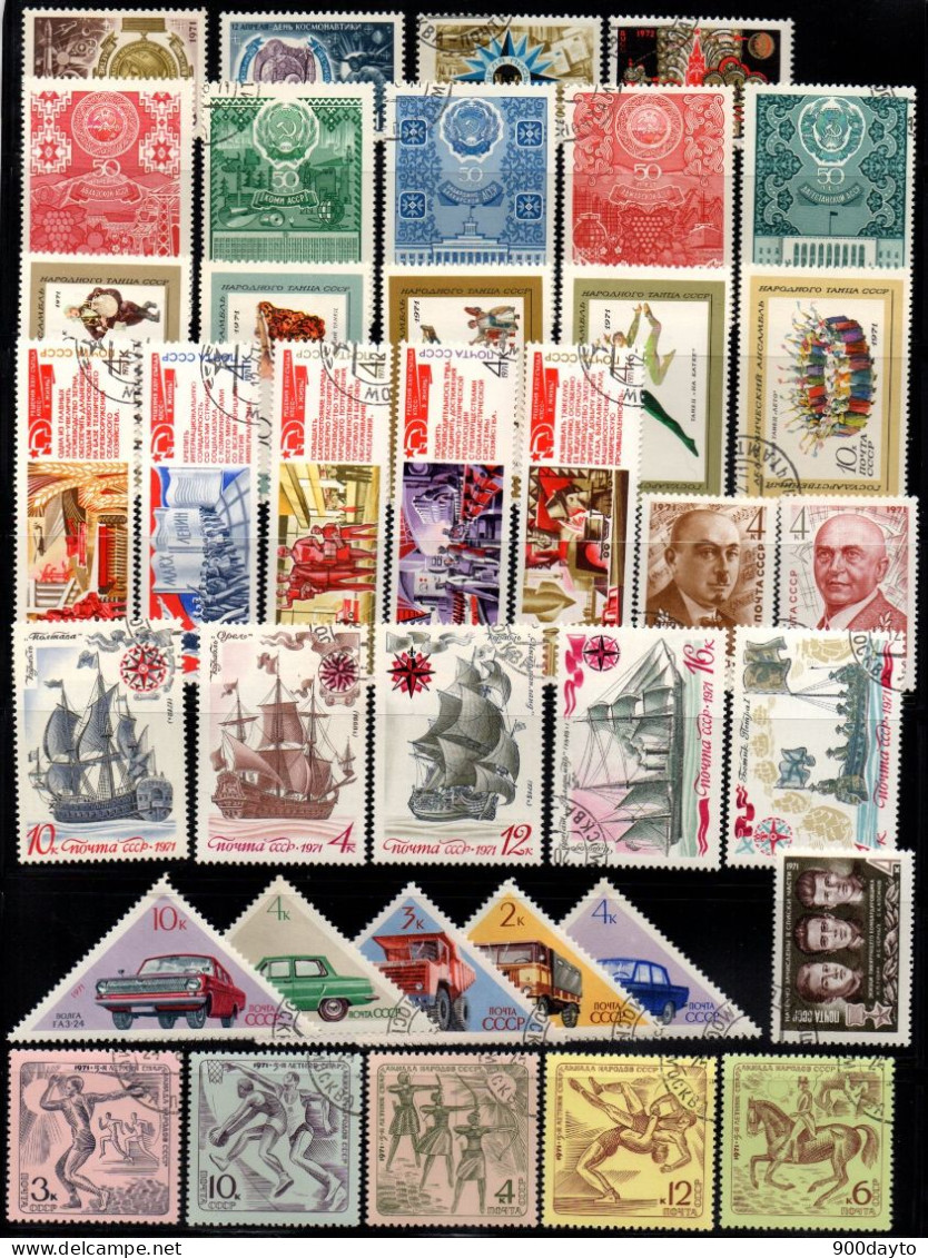 URSS Oblitérés. (Lot N° 92: 115 Timbres + 6 Blocs De L'année 1971). - Usati