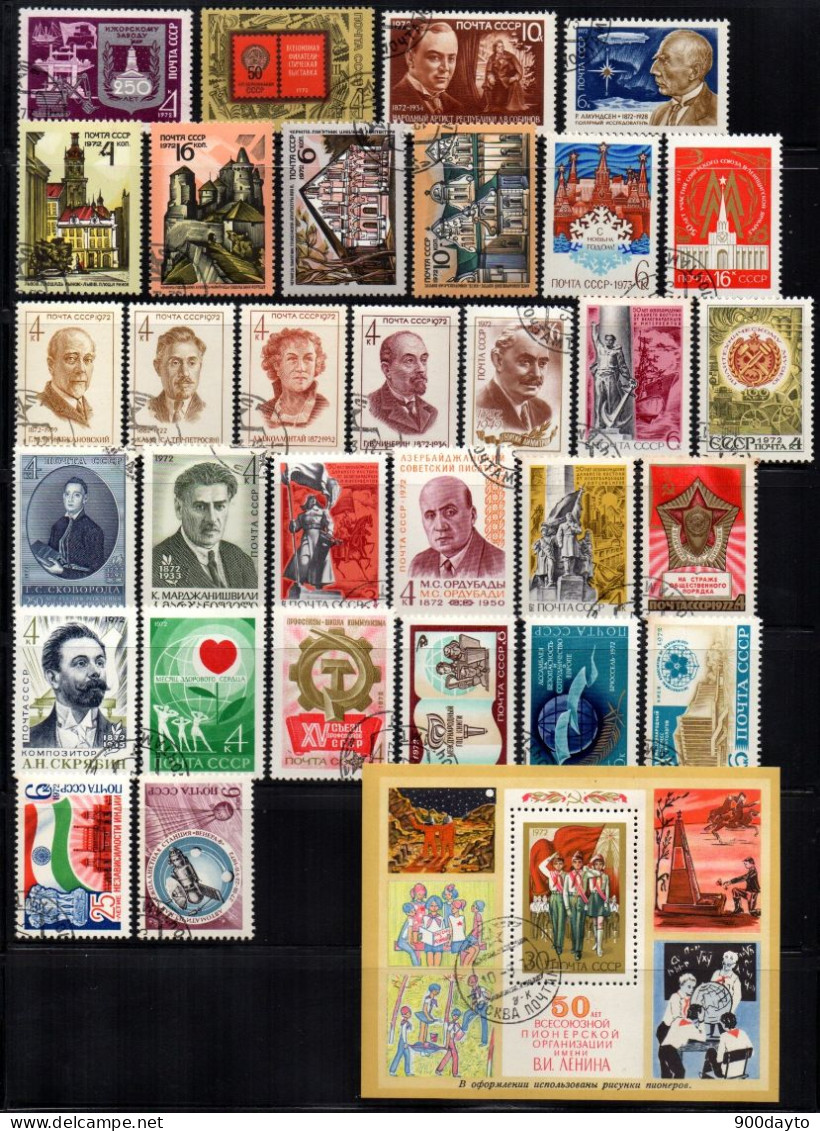 URSS Oblitérés. (Lot N° 93: 102 Timbres + 9 Blocs De L'année 1972). - Gebraucht