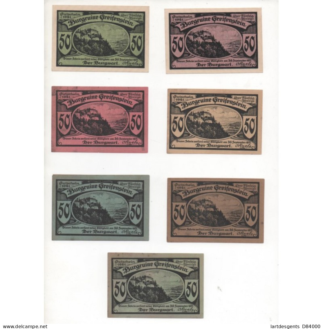 NOTGELD - GREIFENSTEN - 6 Different Notes (G087) - [11] Emisiones Locales