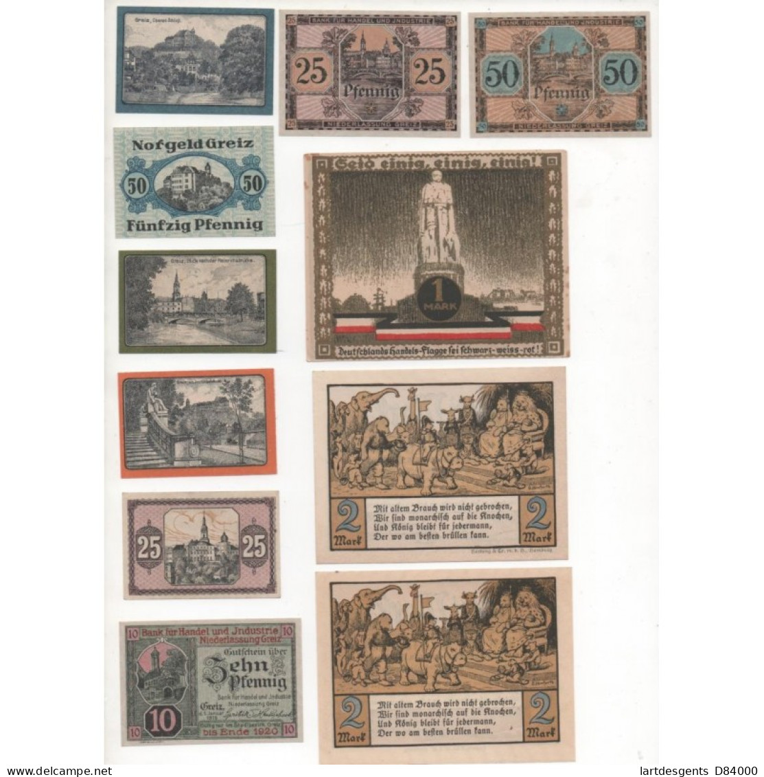 NOTGELD - GREIZ - 23 Different Notes (G088) - [11] Local Banknote Issues