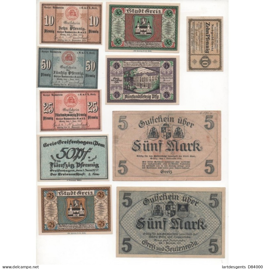 NOTGELD - GREIZ - 18 Different Notes (G089) - [11] Emissions Locales