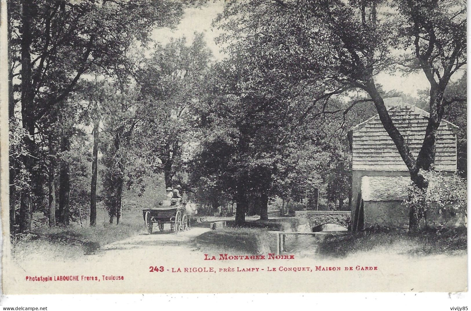 81 - LA RIGOLE Près LAMPY - T.Belle Vue Animée Du Conquet Maison De Garde ( Attelage ) - Autres & Non Classés