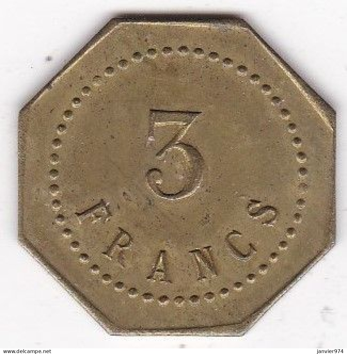 Jeton En Laiton Magasin LEMAIRE , Contres 41 Loir Et Cher, 3 Francs - Monetary / Of Necessity