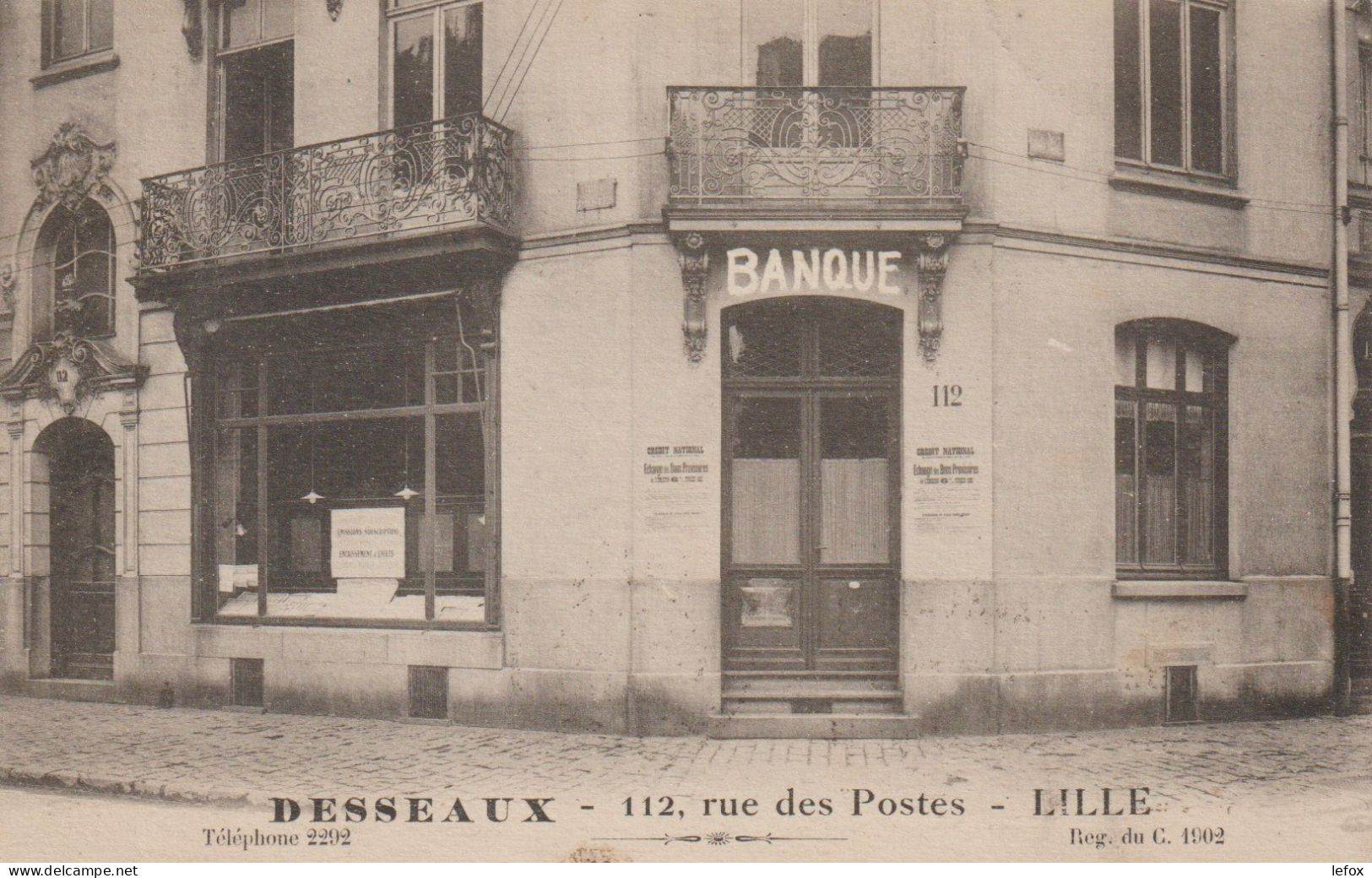 LILLE BANQUE DESSAUX 112 RUE DES POSTES EN 1925 - Lille