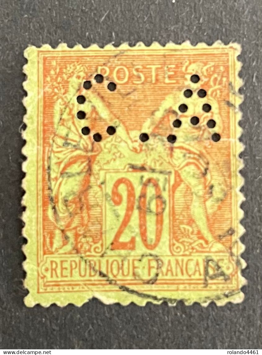 FRANCE C N° 96 Sage C.A 15 Indice 3 Perforé Perforés Perfins Perfin Superbe - Andere & Zonder Classificatie