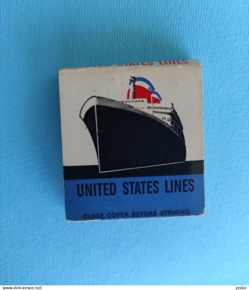 UNITED STATES LINES S.S. AMERICA Vintage Match Book Matchbox Boite Allumettes Boites Allumette USA Shipping Company - Andere & Zonder Classificatie