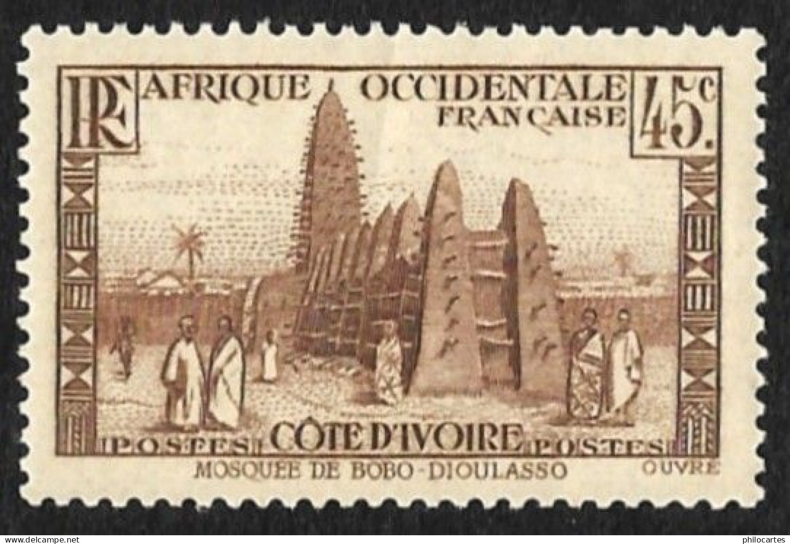 COTE D'IVOIRE   1936-38 -  Y&T  119   -  Mosquée - Neuf - Nuevos