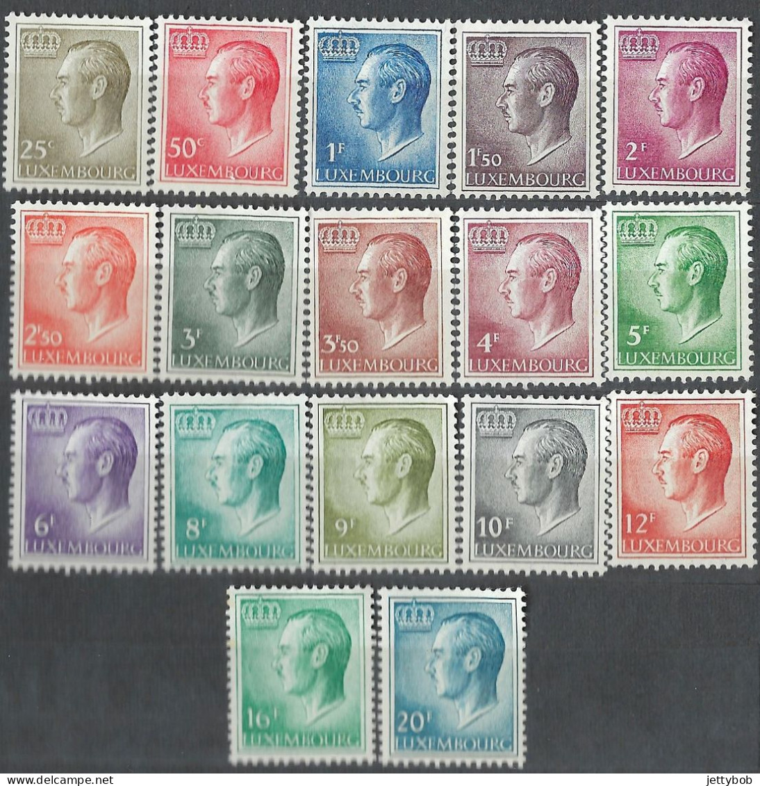 LUXEMBOURG 1965 Gd Duke Jean 17 Values MM - Ungebraucht