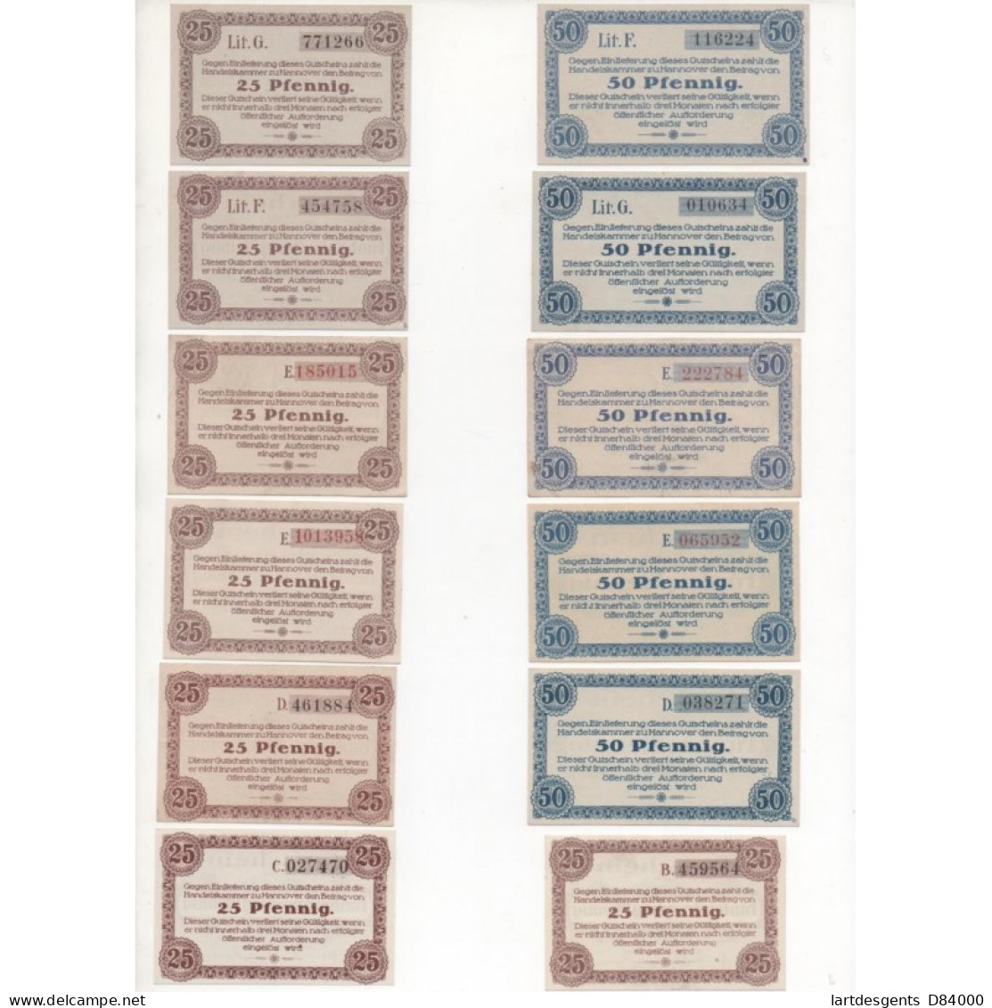 NOTGELD - HANNOVER - 22 Different Notes - 1917-1920 (H035) - [11] Emissions Locales