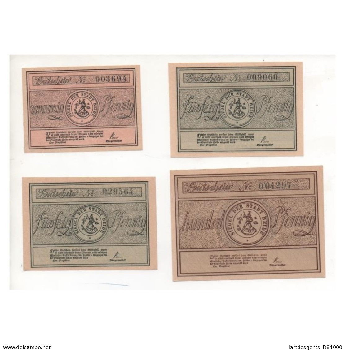 NOTGELD - HEIDE - 4 Different Notes - VARIETE (H044) - [11] Emisiones Locales