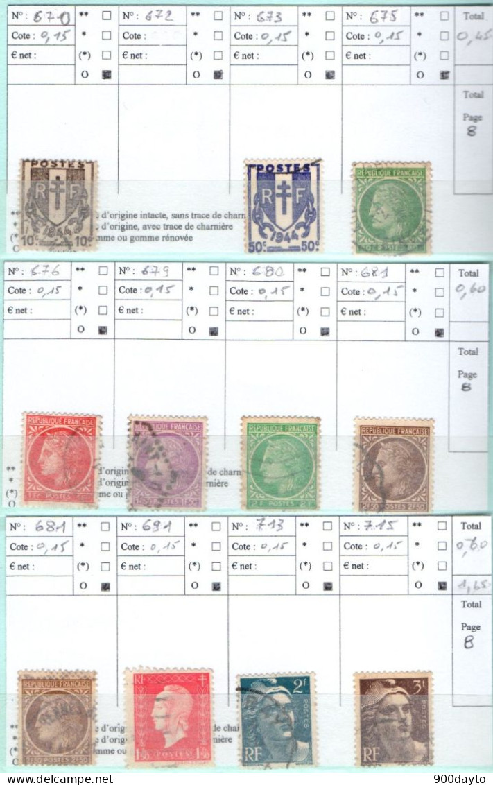 FRANCE oblitérés (Lot n° 28a F34: 84 timbres).