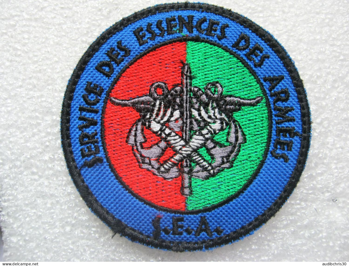 ECUSSON (VARIANTE BLEU) LE SEA SERVICE DES ESSENCES DES ARMEES SUR SCRATCH 80MM - Landmacht