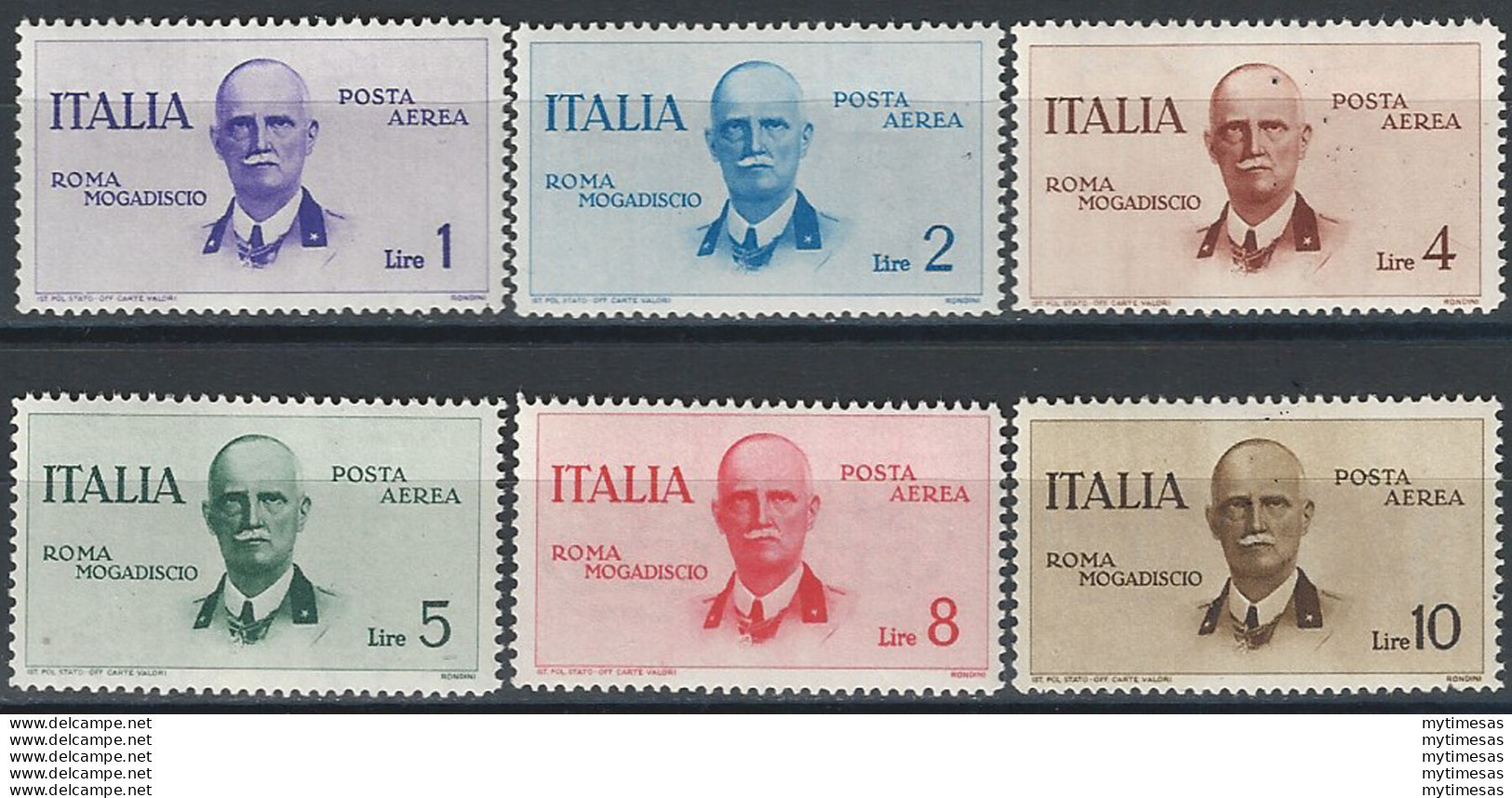 1934 Italia Volo Roma-Mogadiscio MNH Sassone A N. 83/88 - Altri & Non Classificati