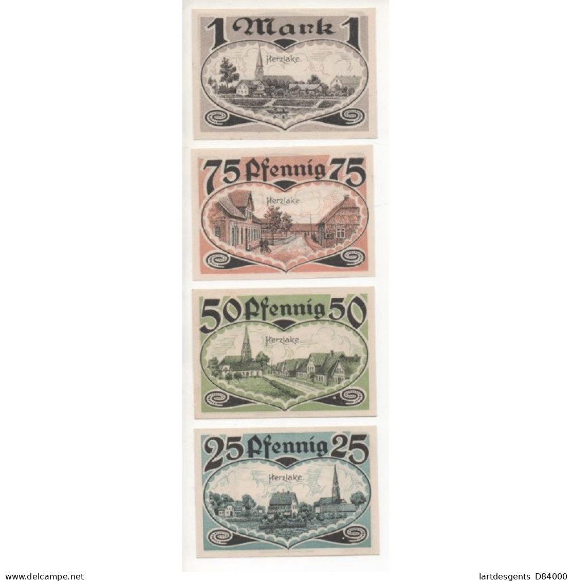 NOTGELD - HERZLAKE - 4 Different Notes (H070) - [11] Emisiones Locales