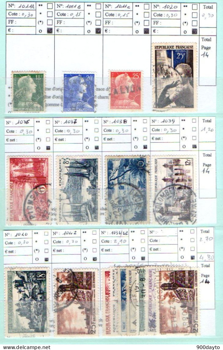 FRANCE oblitérés (Lot n° 29 F34: 117 timbres).