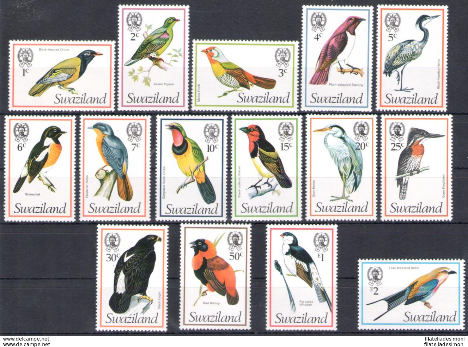 1976 SWAZILAND, Yv 233/47 Uccelli - 15 Valori - MNH** - Andere & Zonder Classificatie