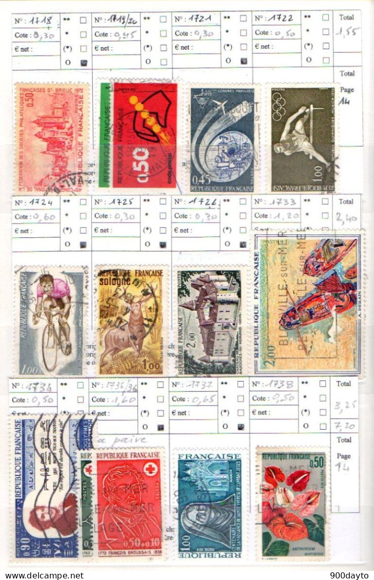 FRANCE oblitérés (Lot n° 31 F35: 102 timbres).