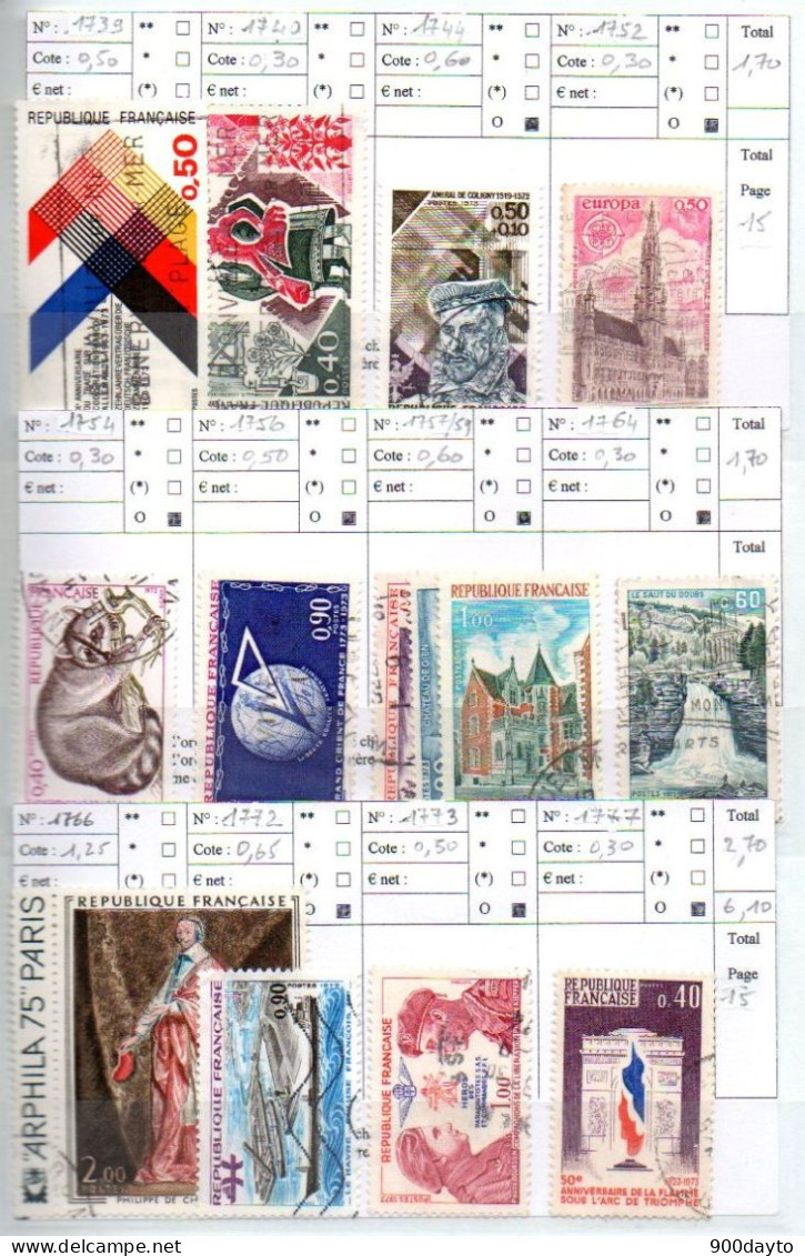 FRANCE oblitérés (Lot n° 31 F35: 102 timbres).