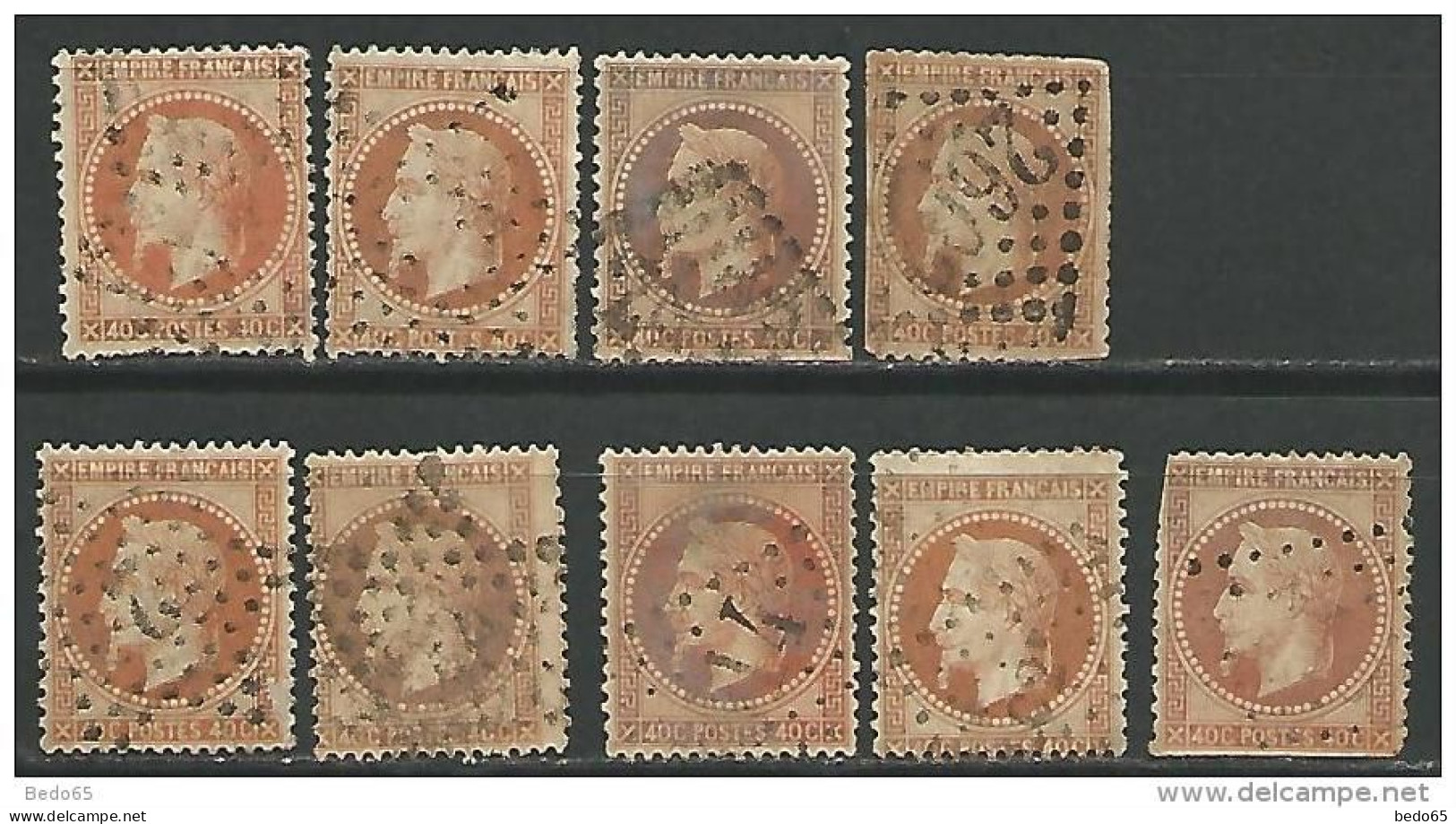 LOT DE 9 NAPOLEON N° 31  OBL  2 ème CHOIX - 1863-1870 Napoleon III Gelauwerd