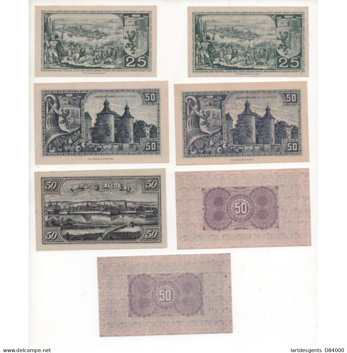 NOTGELD - JULICH - 7 Different Notes (J012) - [11] Emissions Locales