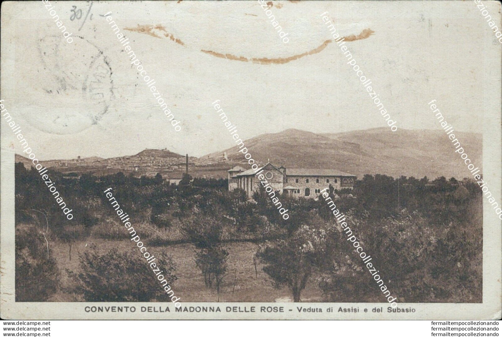 Ae638 Cartolina Veduta Di Assisi E Del Subasio Convento Della Madonna Delle Rose - Perugia