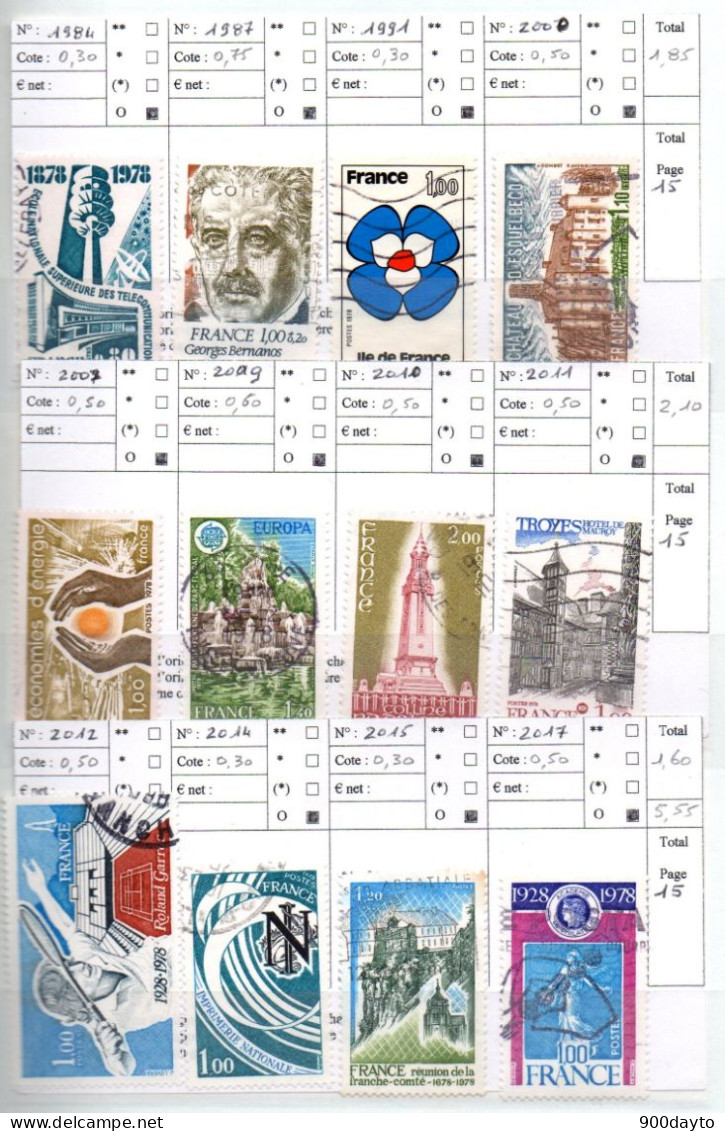 FRANCE oblitérés (Lot n° 33 F36: 99 timbres).