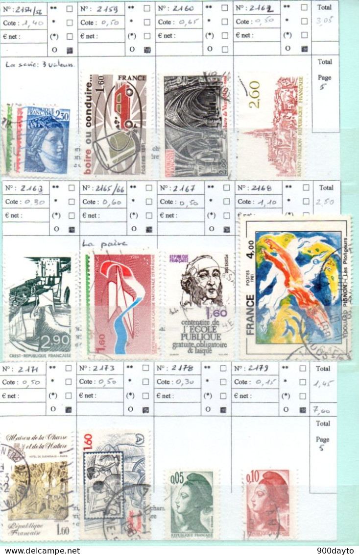 FRANCE Oblitérés (Lot N° 34 F37: 106 Timbres). - Used Stamps