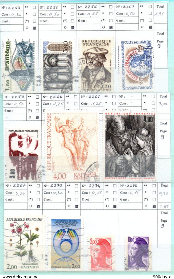 FRANCE Oblitérés (Lot N° 35 F37: 104 Timbres). - Gebruikt