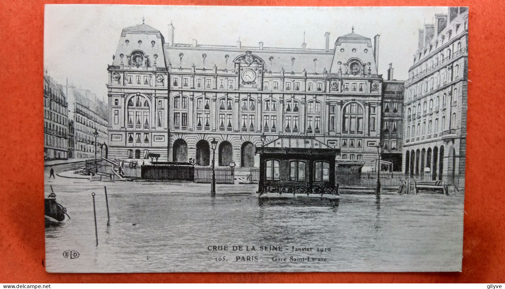 CPA (75) Crue De La Seine.1910. Paris. Gare St Lazare. Pub MAGGI. (7A.702) - Alluvioni Del 1910