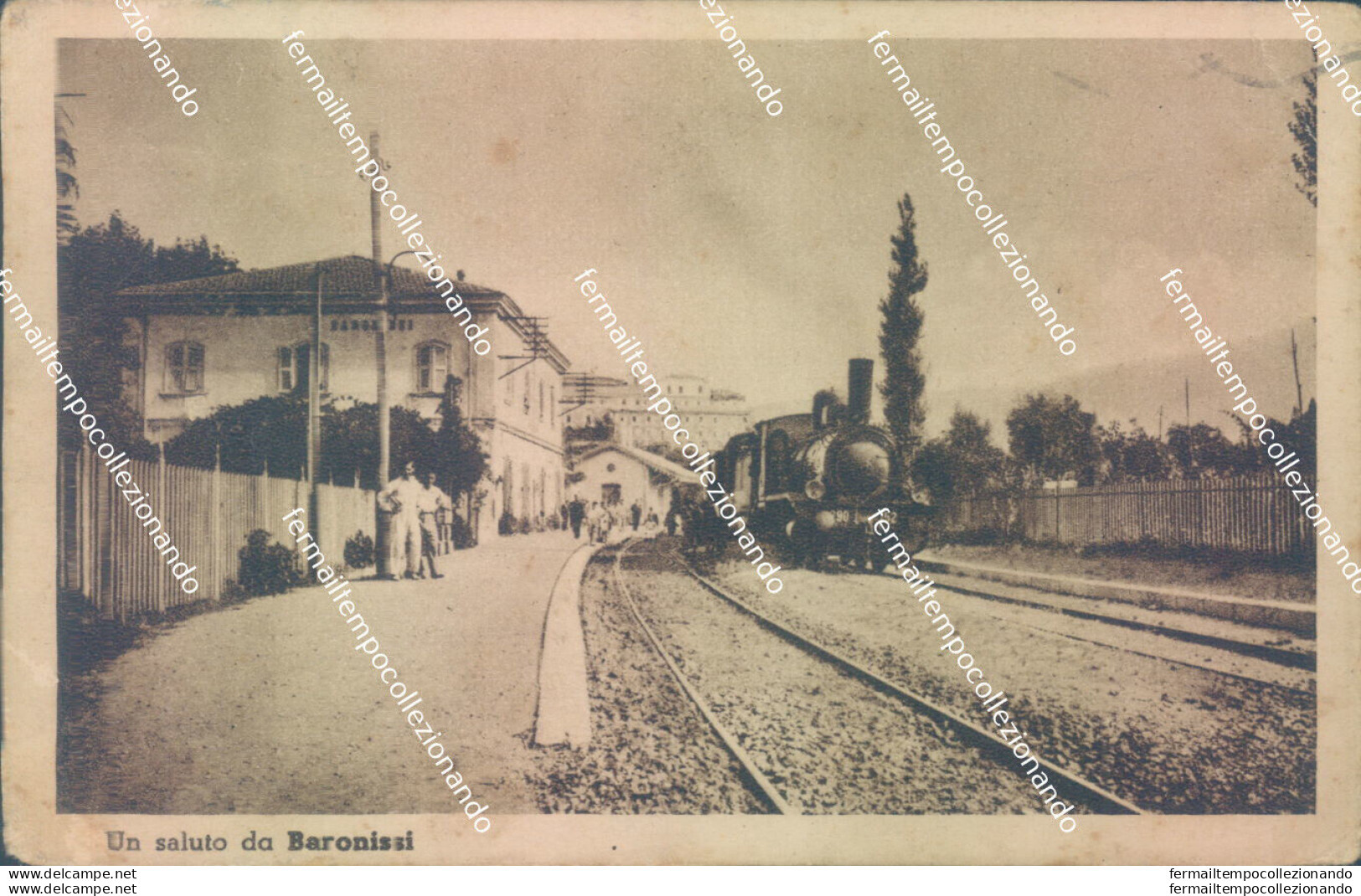 Az237 Cartolina Un Saluto Da Baronissi Stazione Treno Salerno Campania Super!! - Salerno