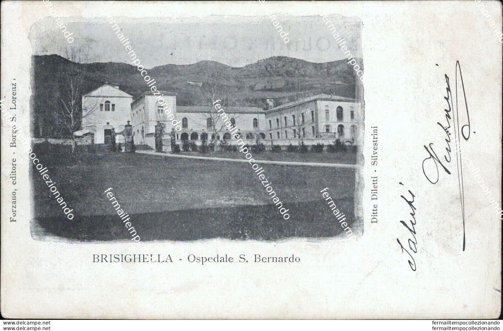 Az285 Cartolina Brisighella Ospedale S.bernardo Ravenna Emilia Romagna 1905 - Ravenna
