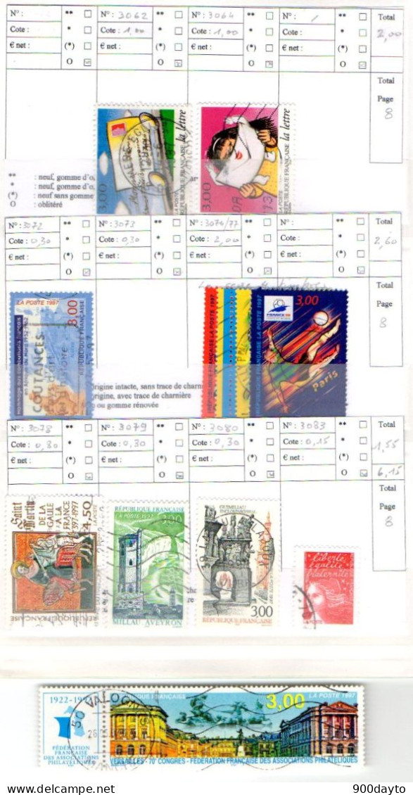 FRANCE oblitérés (Lot n° 38 F39: 105 timbres).