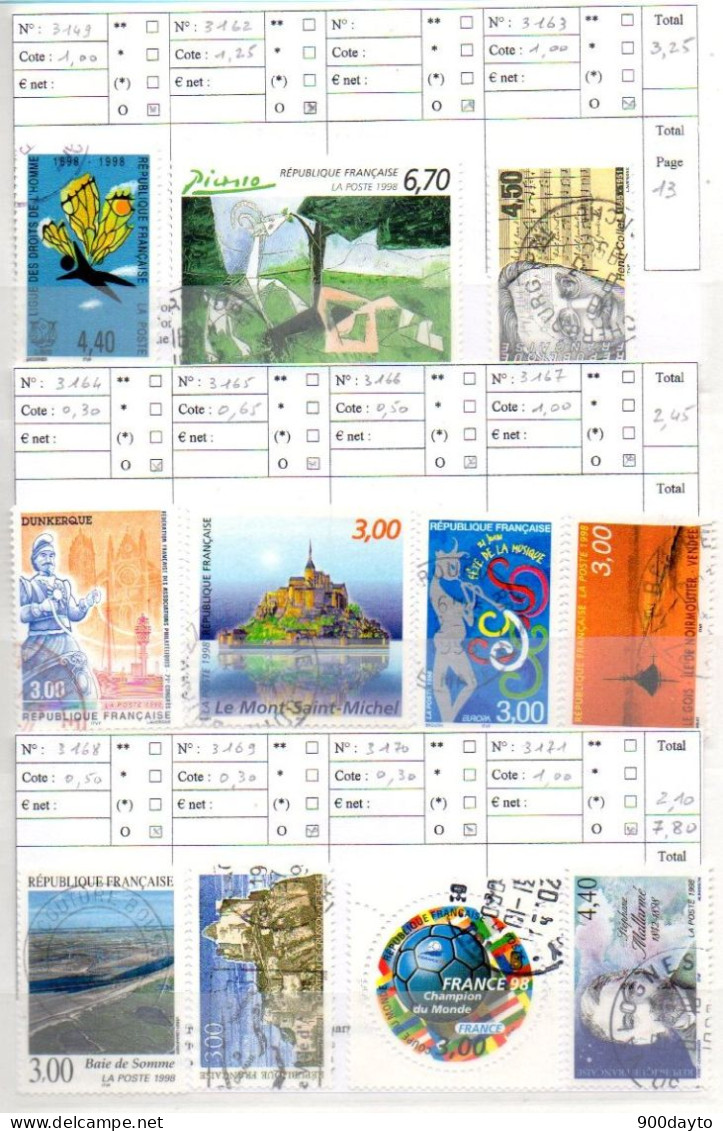 FRANCE Oblitérés (Lot N° 39 F39: 94 Timbres). - Gebruikt