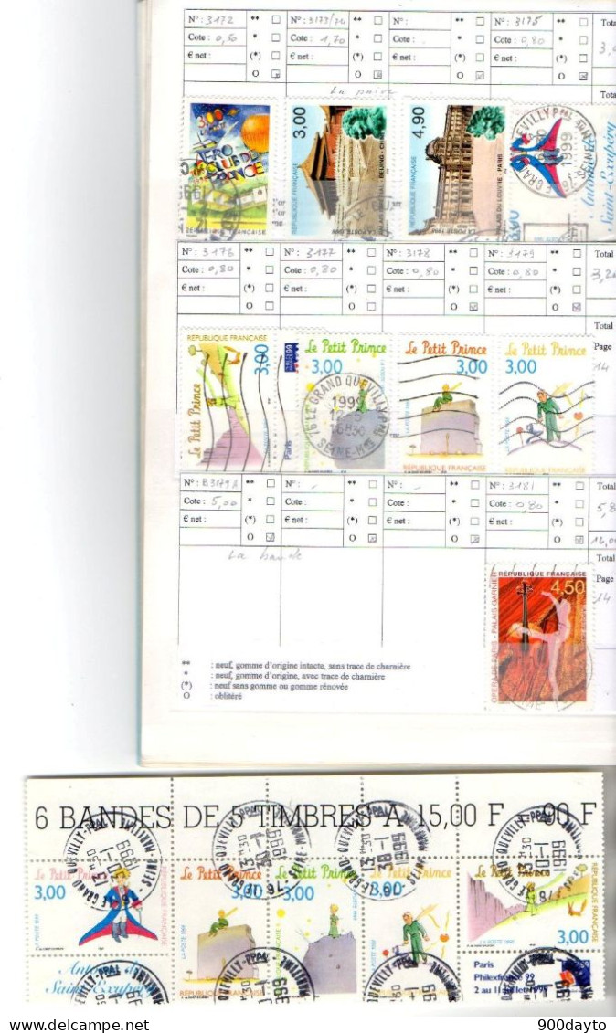 FRANCE oblitérés (Lot n° 39 F39: 94 timbres).
