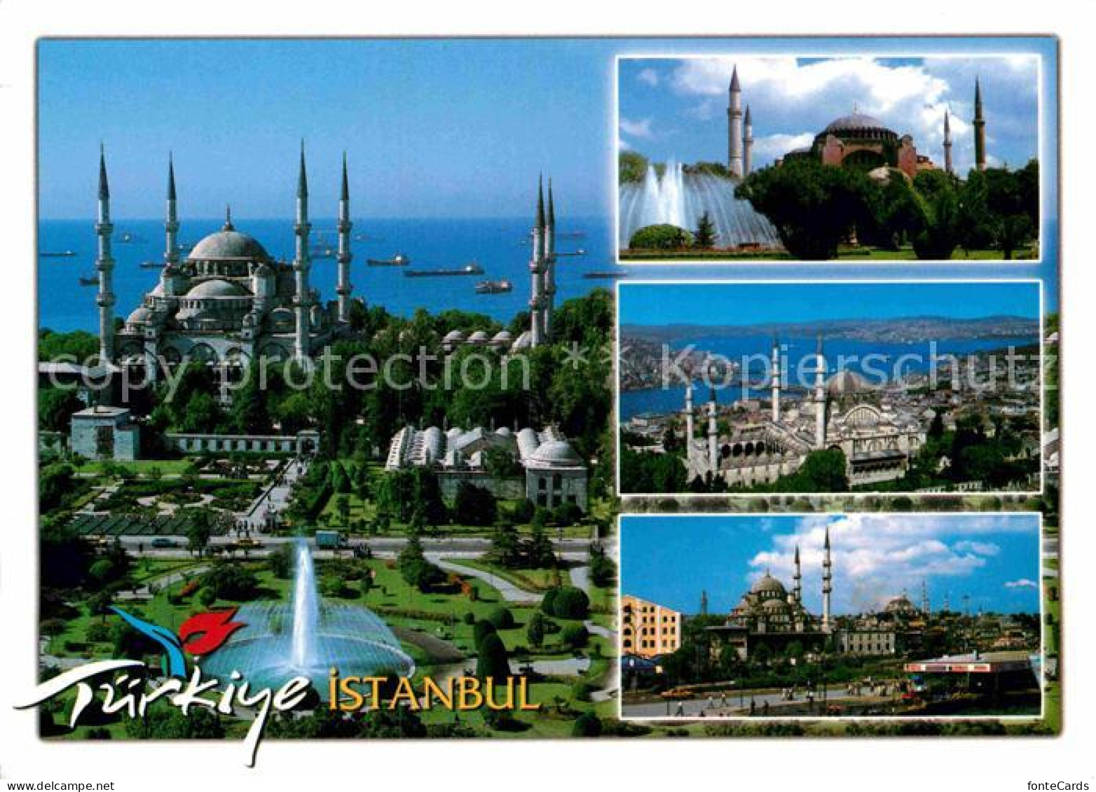 72903410 Istanbul Constantinopel Blaue- Haghia -Sophis -Minaret -Yeni Moschheen  - Turkey