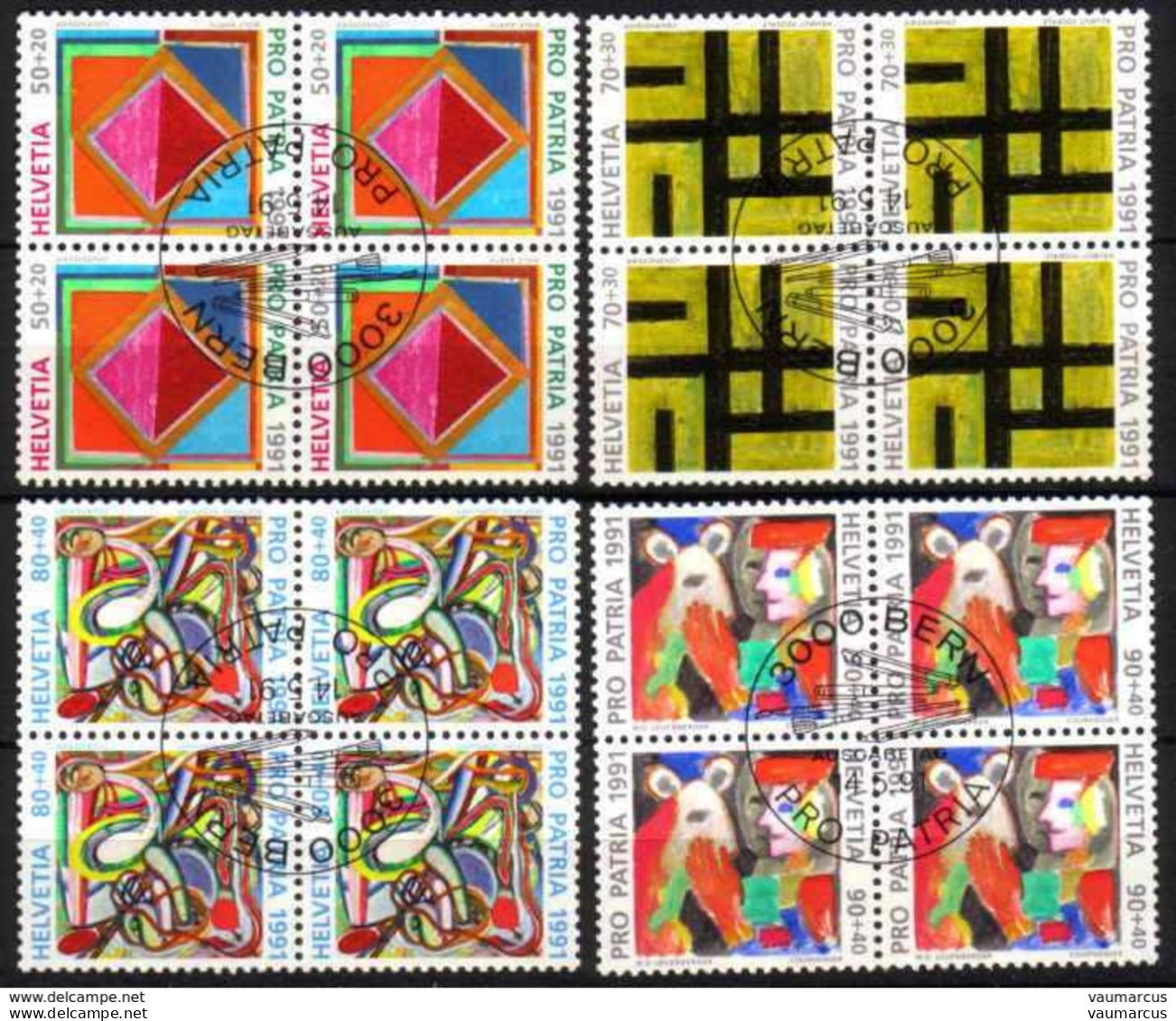 1991 PRO PATRIA Blocs De 4 Obl. 1er Jour SBK 15,- - Used Stamps