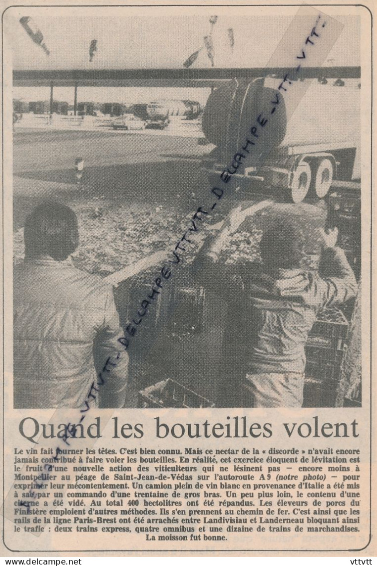 Document (1982), Péage De Saint-Jean-de-Védas, Quand Les Bouteilles Volent, Manifestation Des Viticulteurs - Colecciones