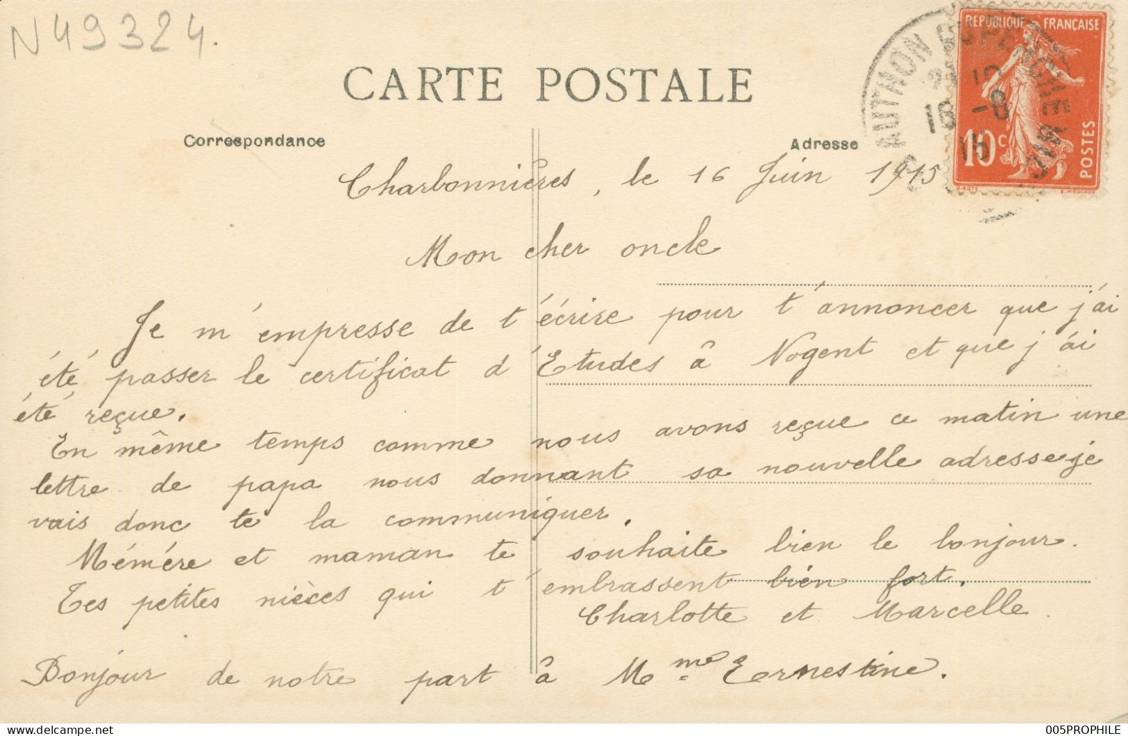 * CHARBONNIERES * CHARBONNIERE - MAIRIE - ECOLE GARCONS - ANIMEE - VILLAGEOIS - 1915 - Other & Unclassified