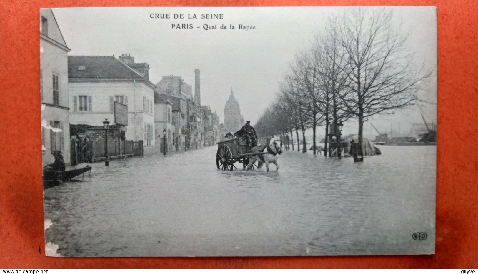 CPA (75) Crue De La Seine.1910.Paris. Quai De La Rapée.  Attelage.    (7A.706) - Überschwemmung 1910