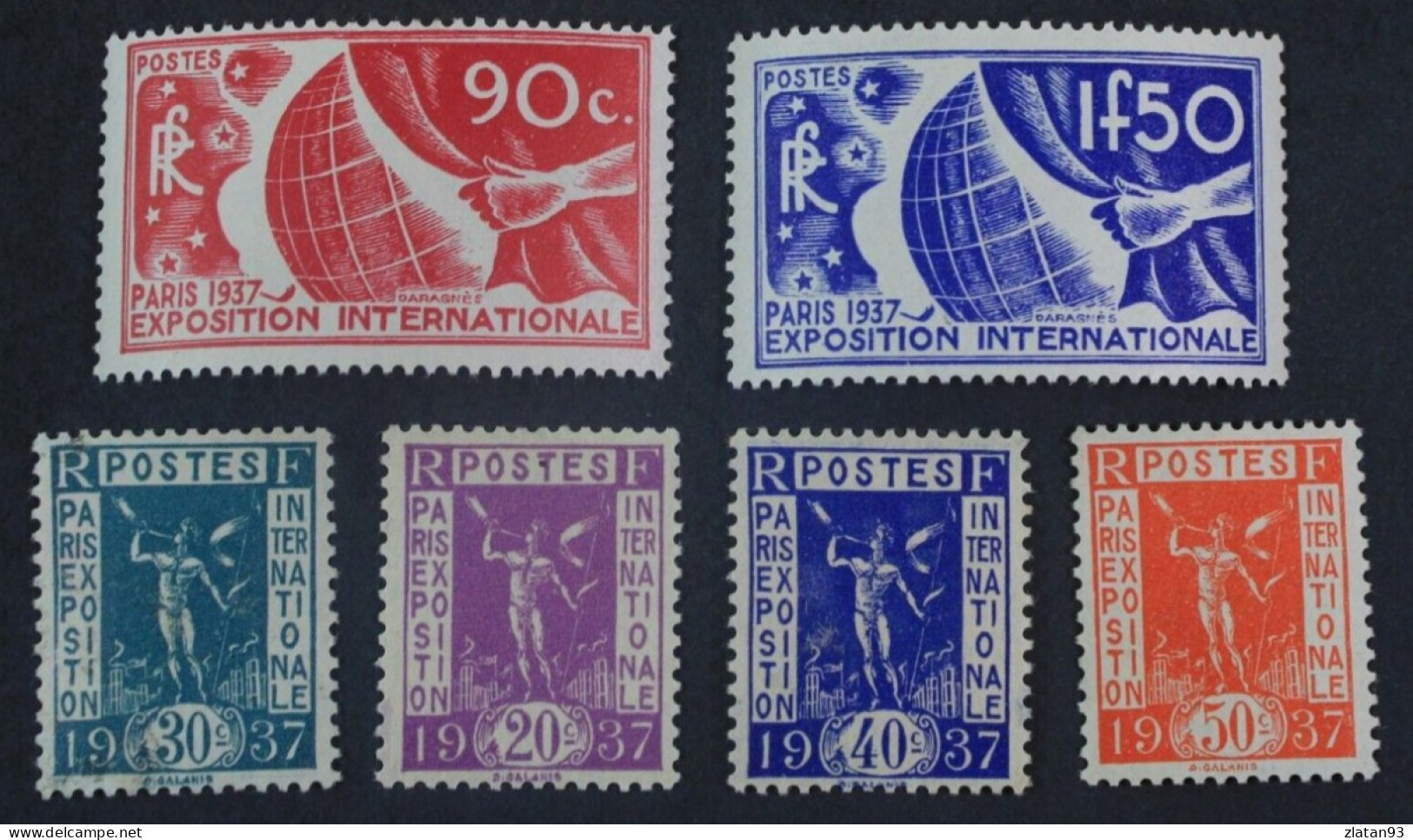 EXPOSITION INTERNATIONALE De PARIS 1937 YT N°322 à 327 NEUF* Ou (*) - Unused Stamps