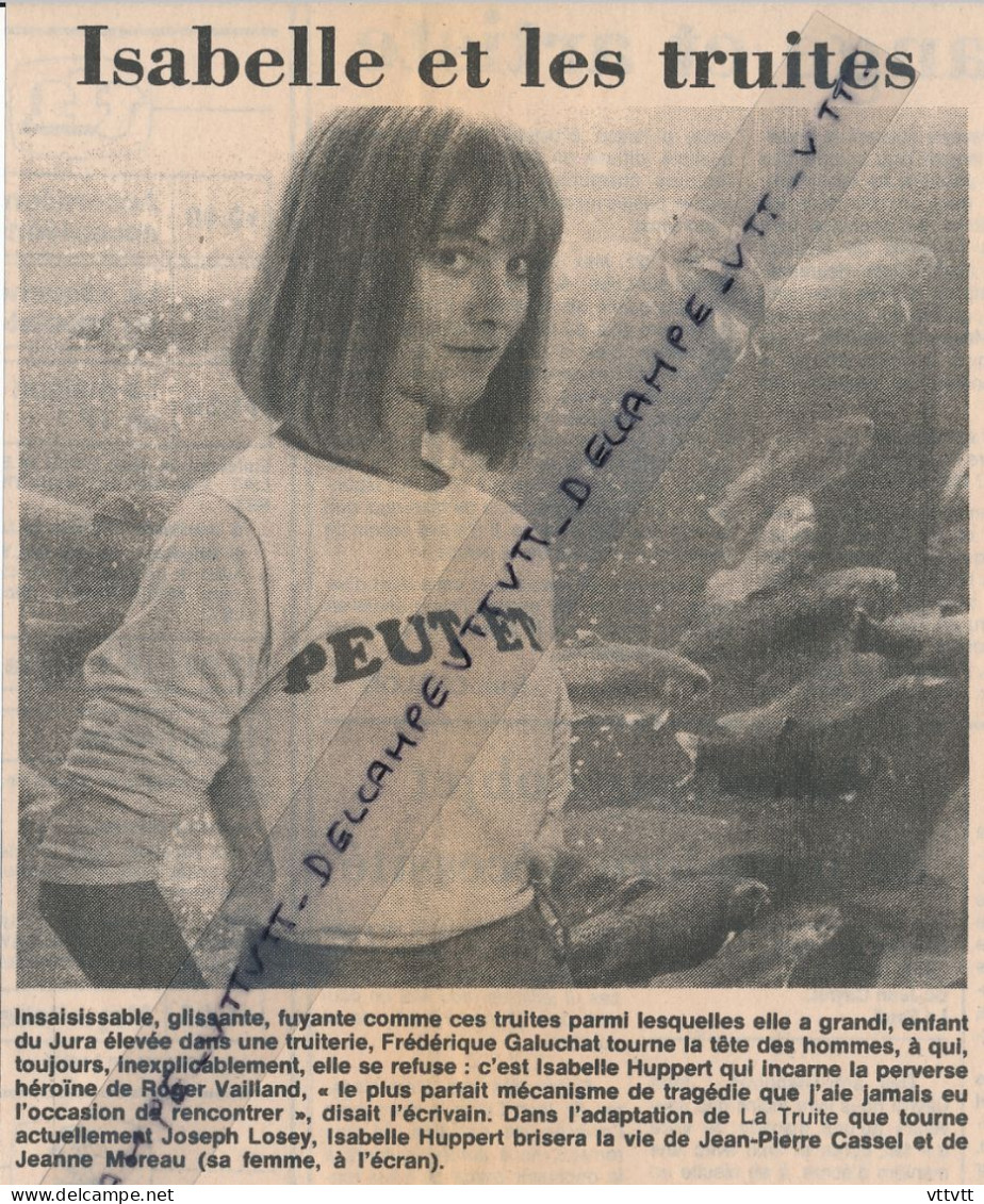 Document (1982), Cinéma, Isabelle Huppert, Film "La Truite" De Joseph Losey Avec Jean-Pierre Cassel Et Jeanne Moreau - Verzamelingen