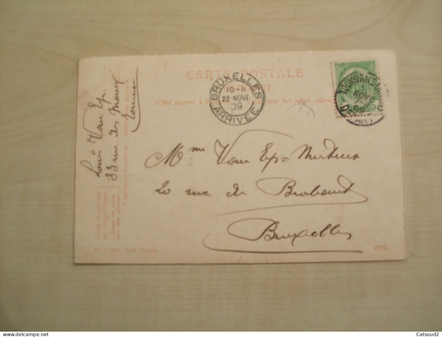 Carte Postale Ancienne 1909 SOUVENIR DE TOURNAI - Doornik