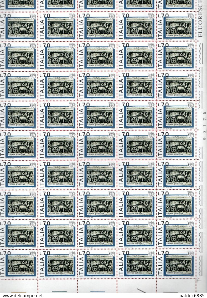 Italia **  Anno 1976 - ESPOSIZIONE MONDIALE DI FILATELIA- LIRE 70, FOGLIO INTEGRO, NON PIEGATO. Unif. 1344.  MNH** - Feuilles Complètes