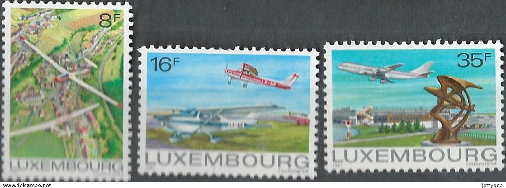 LUXEMBOURG 1981 Aviation Complete Set Of 3 Values MM - Ongebruikt