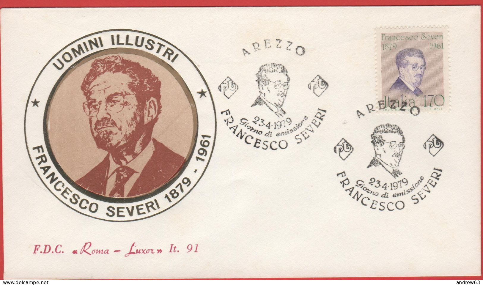 ITALIA - ITALIE - ITALY - 1979 - Uomini Illustri - 7ª Emissione - Francesco Severi - FDC Roma Luxor - FDC